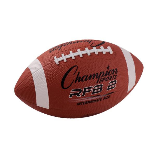 Champion Sports Rubber Football Durable AllWeather Ball For Pee Wee To Official Sizes Indoor and Outdoor Play