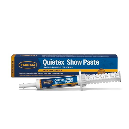 Farnam Quietex Show Calming and Focusing Paste For Horses 30 Cc Syringe Show Safe Horse Calm Magnesium Supplement Paste Help Manage Nervous Behavior Focus Keep Calm Relaxed and Composed