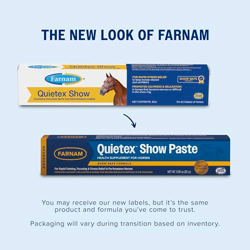 Farnam Quietex Show Calming and Focusing Paste For Horses 30 Cc Syringe Show Safe Horse Calm Magnesium Supplement Paste Help Manage Nervous Behavior Focus Keep Calm Relaxed and Composed