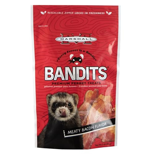 Marshall Pet Products Bandits Ferret Treat Meaty Bacon 1875Lbs 10 X 3Oz