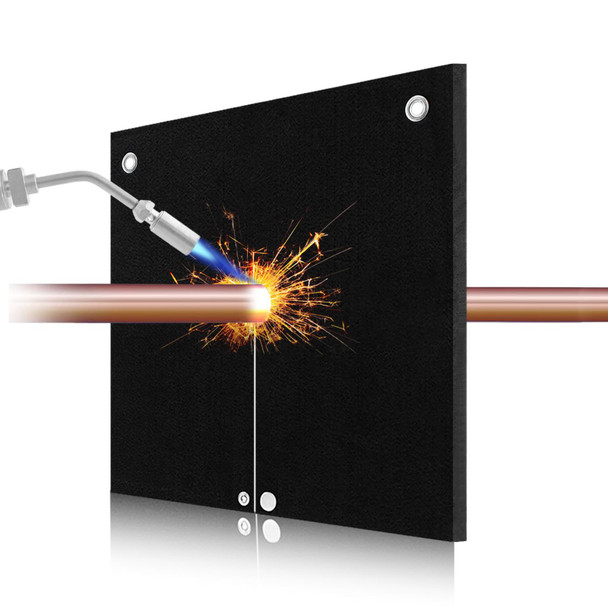 Tohonfoo 1/55Mm Welding Blanket Fireproof 12X12 Thickened Heat Shield Welding Pad Brazing Heat Shield For Torch Brazing Blanket For Pipe Soldering Flame Resistant Brazing Mat For Plumbing Hvac