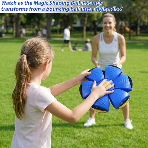Ynipanda Magic Bouncing Ball For Kids 3In1 Pop Up Flying Saucer Ball With 6 Led Lights Glow In The Dark Interactive Pop Up Ball Toy For Boys Girls Indoor Outdoor Fun Blue