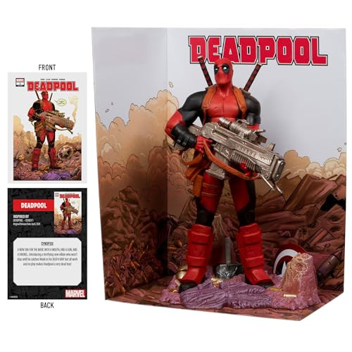 Mcfarlane Toys Marvel Deadpool 16Th Scale Collectible With Scene and Comic Deadpool 1