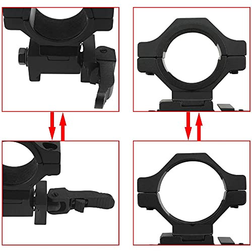 Tydeux 1 And 30Mm Profile Quick Release Scope Mount Rings For Weaver And Picatinny Rail Pack Of 2