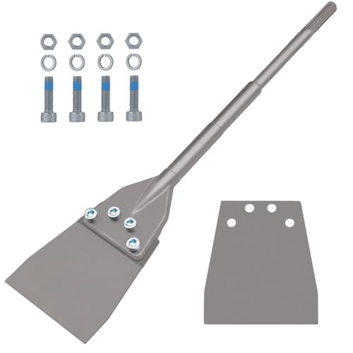 Toovem A Family Of Manufacturers Sds Max Floor Scraper Toovem 6 Inch Floor Scraper Sds Chisel Bits With Replacement Balde Sds Max Chisel Long Handle Heavy Duty Thinset Removal Tile Adhesive Removal Tool For Rotary Hammer Drills