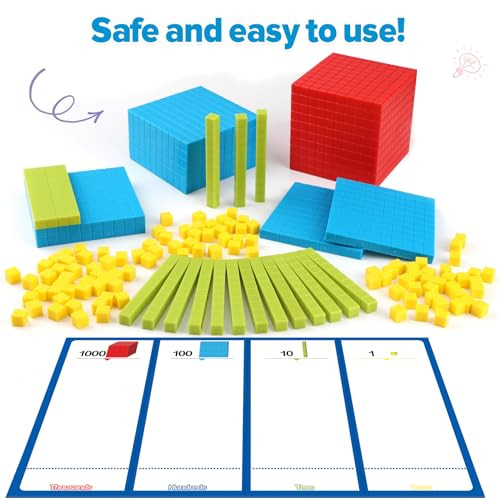 Torlam 131 Pcs Base Ten Blocks For Math Place Value Blocks Plastic Base 10 Math Manipulatives 1St Grade Math Counters Math Cubes Counting Cubes For Kids Kindergarten Math