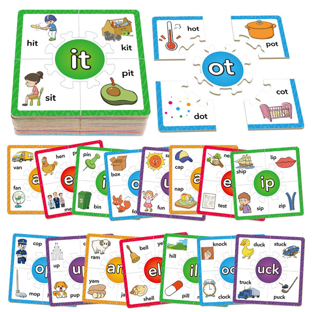 Torlam Phonics Puzzle Rhyming Games Phonics Games Flash Cards For Kids Toddler Learn To Read Spelling Reading Sight Words Long Vowel Silent E Site Words For Preschool Kindergarten Homeschool
