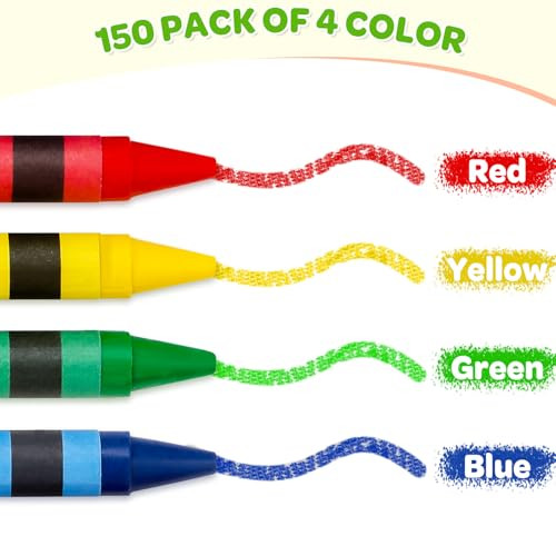 UranusandNo1 Crayons Bulk Individual Packs 50 Sets Of 4 Colors Bulk Crayons 4 Pack Mini Crayons For Kids Party Favors Small Crayon Packs For Restaurants Birthday Party Travel School Supplies 200 Count