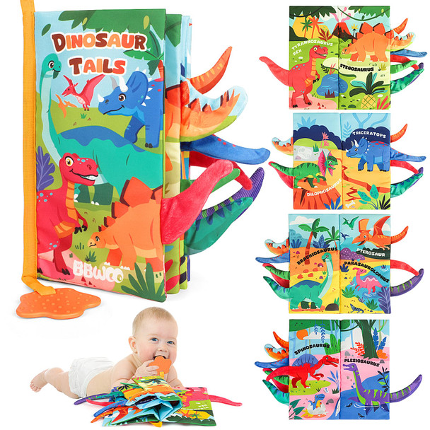 Bbwoo Soft Baby Book Toy Newborn Boy Girl Shower Tummy Time Toy For Infant 06 612 Months Touch And Feel Sensory Crinkle Book With Teether Baby Boy Girl