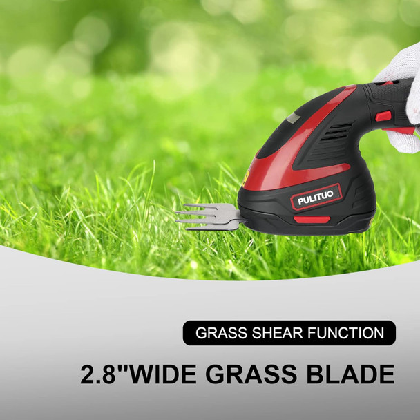 PULITUO 20V Cordless Battery Hedge Trimmer,23.5-inch Dual-Action Laser Blade, 3/5” Cutting Capacity, 2400 SPM, 2.0Ah Li-ion Battery, Lightweight & Compact Trimmer, Gardening Hand Pruner,Shrub Trimmer