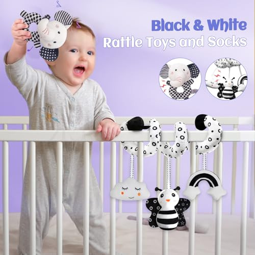 Starrykids Black And White Sensory Toys For Babies Montessori Toys For Babies High Contrast Baby Toys For Toddlers Kids Early Learning Newborn Brain Development Toys Baby Gifts