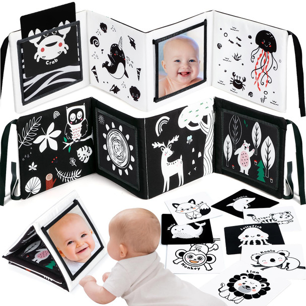 Urmywo Black And White Baby Toy Tummy Time High Contrast Newborn Toys 03 Months Soft Baby Book Visual Stimulation Montessori Sensory Infant Toys 0612 Months Boy Girl Shower