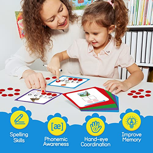 Torlam Elkonin Boxes Phonemic Awareness Phonics Games Reading Spelling Sound Manipulatives Sight Word Flash Cards Speech Therapy Toy Kindergarten Elementary Classroom Must Haves Homeschool Supplies