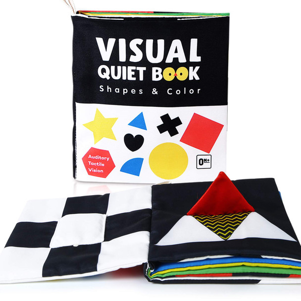 Beiens High Contrast Black And White Baby Book Touch And Feel Crinkle Sensory Toy Visual Stimulation Interactive Montessori Toys For 012 Months Infant Newborn Baby For Boys Girls
