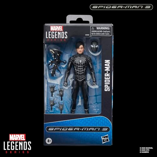 Marvel Legends Series SpiderMan SpiderMan 3 Collectible 6 Inch Action Figure With Symbiote Accessories