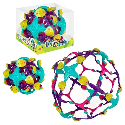 The Orb Factory Orb Curiosities Jumbo Flower ExpandABall More Than Doubles From 5 To Over 12 Hoberman Sphere And Expandable Breathing Ball Toy Great For Breathing Exercises Fidget Play For Kids And Adults