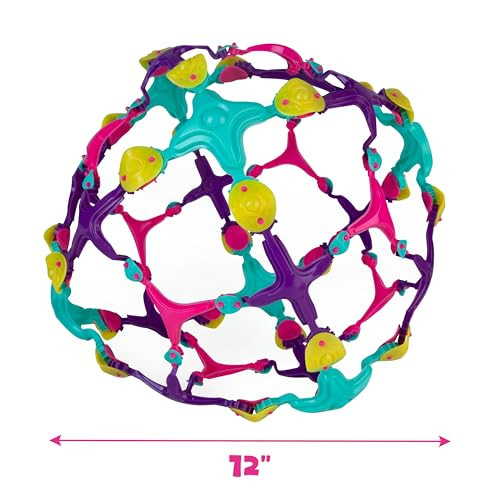 The Orb Factory Orb Curiosities Jumbo Flower ExpandABall More Than Doubles From 5 To Over 12 Hoberman Sphere And Expandable Breathing Ball Toy Great For Breathing Exercises Fidget Play For Kids And Adults