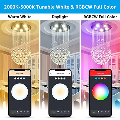 Torchstar Gu10 Wifi Smart Spotlight Bulbs 2000K5000K Rgb Led Color Changing Light Compatible With Alexa Google Home and Smart Life 5W 40W Equivalent Dimmable No Hub Required