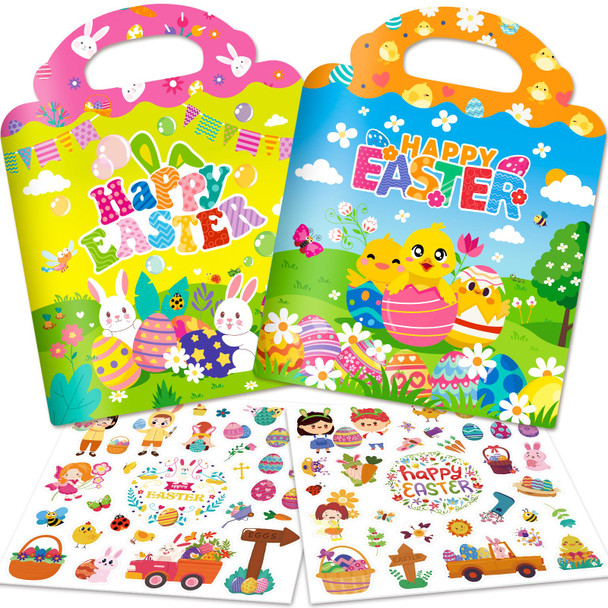 UranusandNo1 2 Sets Reusable Sticker For Toddler 13 Activity For Toddlers 24 Arts Crafts Jelly Stickers Travel Toys For Kids 35 Holiday And Birthday Gifts Easter Basket Stuffers For Boys Girls
