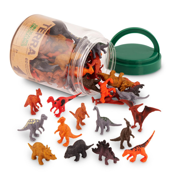 Terra By Battat 60 Pieces Wild Creatures Tube Realistic Mini Animal Figurines Lion Hippo Tiger Bear and More Safari Animals Educational Toys For Kids and Toddlers 3+ Years