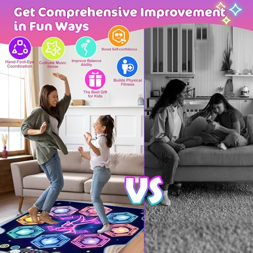 Terramus Upgraded Dance Mat Toys For 312 Year Old Girls Boys Electronic LightUp Dance Pad With Bluetooth 8Buttons 9 Levels Dancing Mat For Kids Music Game Xmas Birthday Gifts Toddler