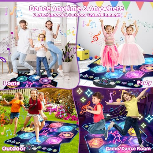 Terramus Upgraded Dance Mat Toys For 312 Year Old Girls Boys Electronic LightUp Dance Pad With Bluetooth 8Buttons 9 Levels Dancing Mat For Kids Music Game Xmas Birthday Gifts Toddler