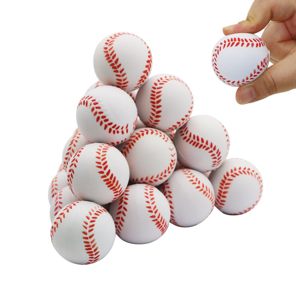 Urspasol 20/40 Pcs Baseball Stress Balls For Kids 16 Inch Baseball Party Favors Mini Sports Ball Small Foam Baseballs Squeeze Ball Stress Relief For School Carnival Reward