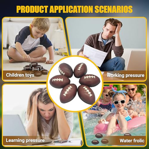 Urspasol 12/30/60Pack Mini Football Stress Balls Soft Foam Football For Kids Small Squeeze Sport Balls Party Decorations Favors Goodie Toy and Anxiety Relief Hand Exercise School Rewards 60