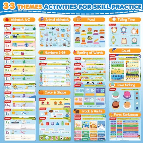 Urmywo Preschool Learning Activities Kindergarten Workbooks Toddler Alphabet Learning Educational Toys For 2 3 4 5 Year Old Writing Practice Tracing Activity Travel Toys Learning Book Gifts For Kids
