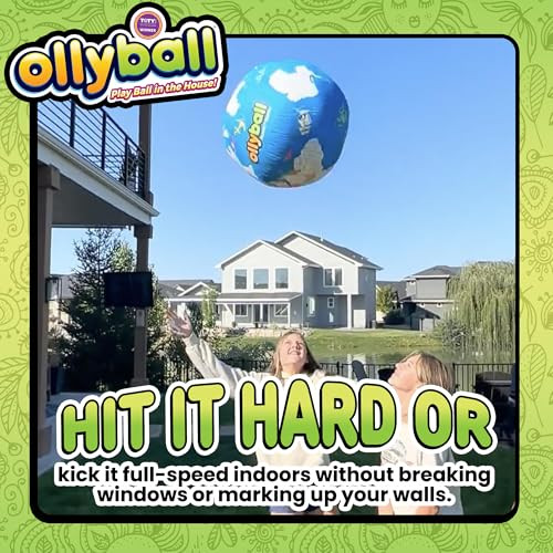 Ollyball Planet Earth 22 Mega Large Bouncy Ball For Kids Indoor And Outdoor Play Giant Inflatable Ball For Exercise Steam Accredited Colorable World Map With 24Page Lesson Plan