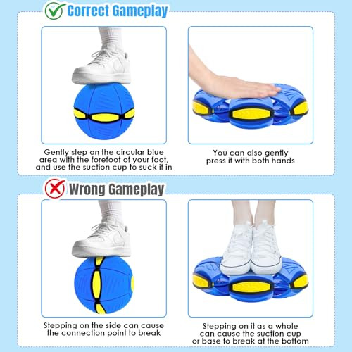 Daimeitec Magic Bouncing Ball Magic Metaball Children Bouncing Ball ParentChild Interaction Dual Form Freely Switchable Magic Metaball Flying Saucer With 6 Light Blue
