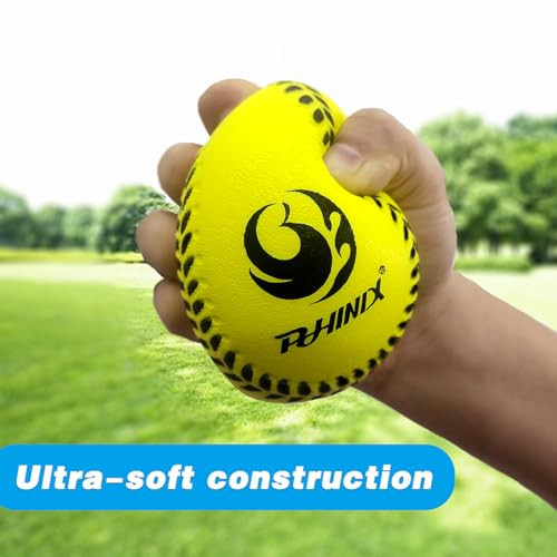 Phinix 11 Inch Foam Softball 4 Pack Yellow And Green