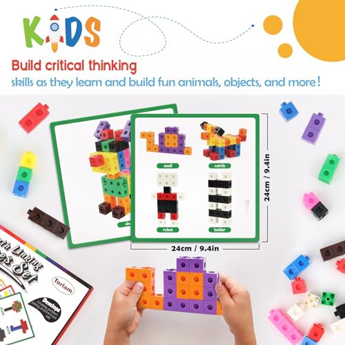 Torlam Math Cubes Math Manipulatives Activity Set Counting Toys Snap Linking Cube For Kids Kindergarten Learning Activities