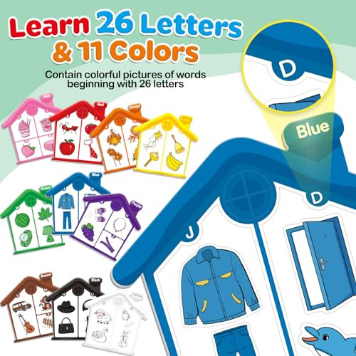 Torlam Magnetic Color Sorting Toys Alphabet Games Learning Abc Letter Recognition Color Shape Matching Fridge Magnets For Kids Preschool Learning Activity Toddler Magnets For Refrigerator Whiteboard