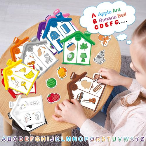 Torlam Magnetic Color Sorting Toys Alphabet Games Learning Abc Letter Recognition Color Shape Matching Fridge Magnets For Kids Preschool Learning Activity Toddler Magnets For Refrigerator Whiteboard
