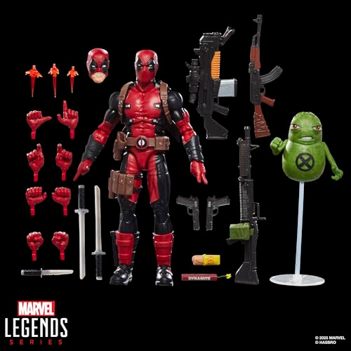 Marvel Legends Maximum Series Deadpool Deluxe Deadpool Comics Collectible 6Inch Action Figure With 24 Accessories Including XForce S Doop