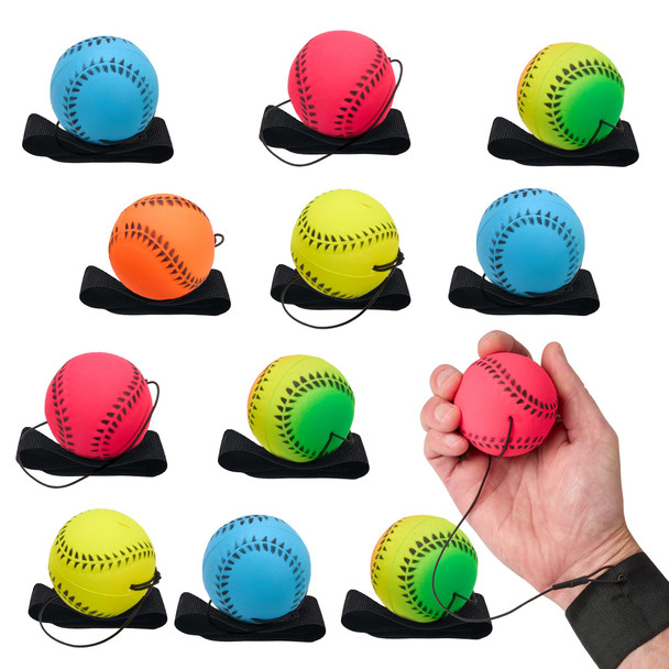 Playbees Wrist Baseballs Neon Reactive 12 Pack Practice Sports Balls For Fun Outdoor Activity For Kids Spring Training Party Favor Baseball Season Sports Team Party Bag Filler