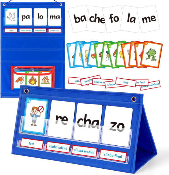 Torlam Blends and Digraphs Pocket Chart Onset Rime Phonics Games Sight Word Flash Cards Educational Spelling Reading Learning Blending Board Elementary Kindergarten Classroom Teachers Must Haves
