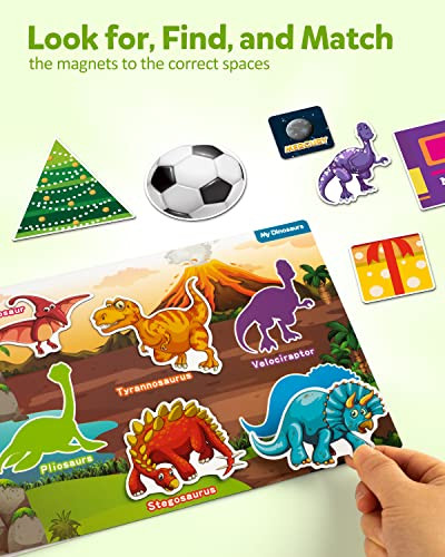 Coogam Preschool Magnetic Busy Book 9 Themed Stickers Toys Fine Motor Skills Learning Binder Quiet Book Montessori Toys For Kids Toddlers Home Kindergarten