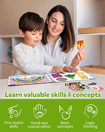 Coogam Preschool Magnetic Busy Book 9 Themed Stickers Toys Fine Motor Skills Learning Binder Quiet Book Montessori Toys For Kids Toddlers Home Kindergarten