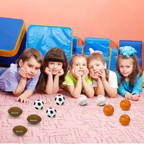 Urspasol Mini Sports Balls 25 Inch For Kids Small Foam Balls For Toddlers With Soccer Ball Basketballs Footballs Baseballs Foam Stress Balls Party Favor Outdoor Play Toy 12 Mix Balls
