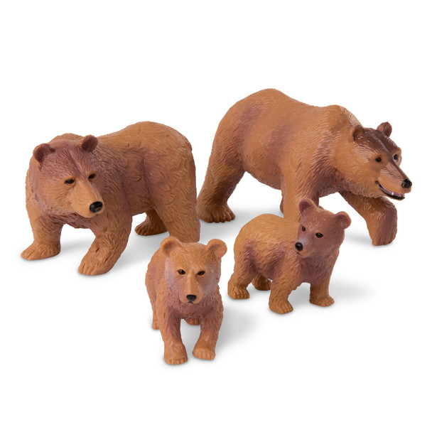 Terra By Battat Realistic Polar Bear Family 4 Pieces Arctic Animal Figures For Toddler Play Educational Toy For Imaginative Fun and Stem Learning Durable Plastic For 3+ Years
