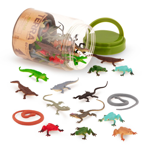 Terra By Battat 60Pcs Insects and Bugs Toy Tube Mini Plastic Creepy Crawly Animal Figurines For Kids Realistic Ants Scorpions Beetles Dragonflies Educational Playset For Toddlers Ages 3+