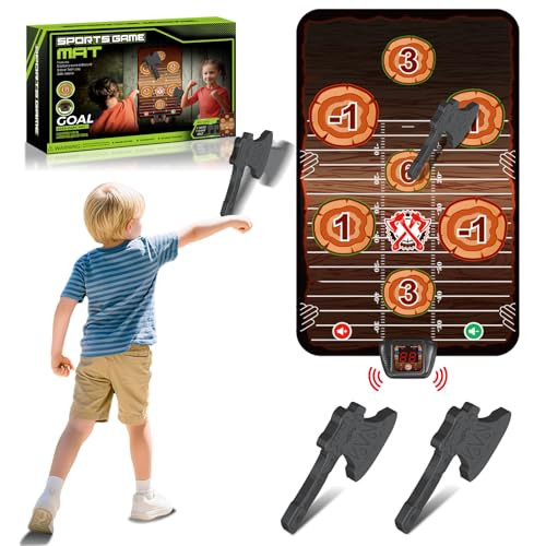 Terramus Axe Throwing Target Game Set Electronic Scoring Throwing Game Toys Gifts For Kids Age Of 310+ Years Old Boys and Girls Backyard Indoor and Outdoor Yard Carnival Sport Party Play Game