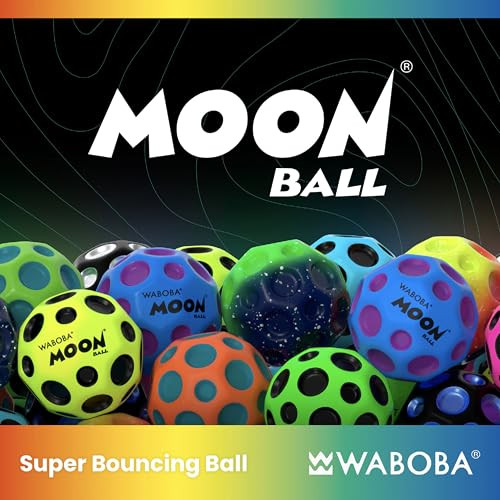 Waboba The Original Moon Ball 3 Pack Super Bouncy Wall Balls For Kids And Teens Outdoor Sports Toy Orange and Cobalt Teal