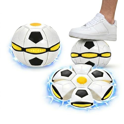 Letiafine Light Up Soccer Ball With 6 Led Lights Pop Up Flying Disc For Outdoor Backyard Game High Bounce Toss And Catch Play Sports For Boys Girls