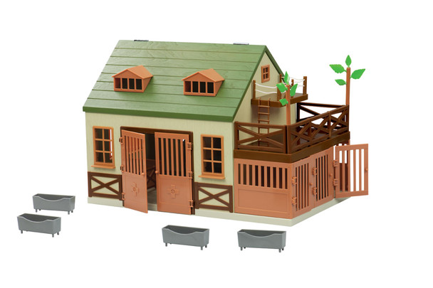 Terra By Battat 20 Pieces Wooden Animal Barn Toy Set Farm Animals and Play Fence Pretend Play For Toddlers and 3+ Years Educational Toys Farmhouse Playset