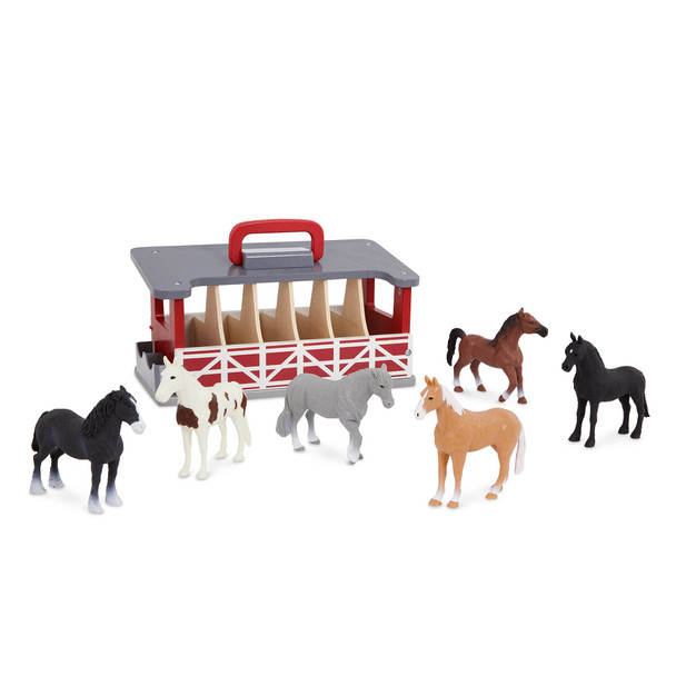 Terra By Battat 20 Pieces Wooden Animal Barn Toy Set Farm Animals and Play Fence Pretend Play For Toddlers and 3+ Years Educational Toys Farmhouse Playset