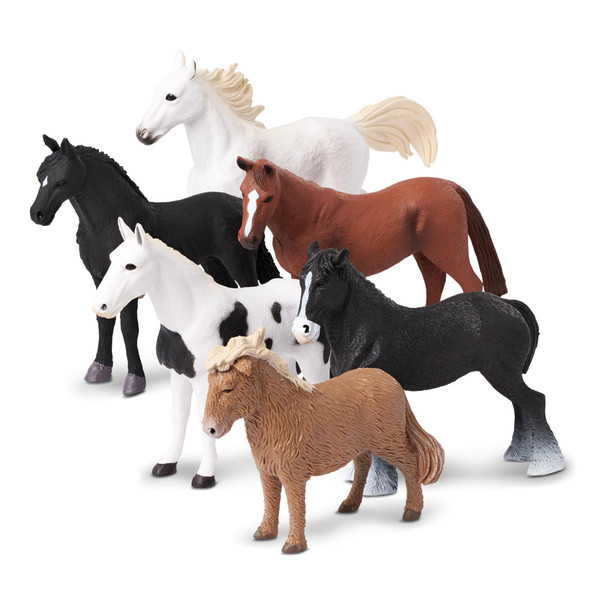 Terra By Battat 6 Pieces 6Inch Horse Figurines Horse Toy Set Realistic Plastic Animal Figurines Collectible For 3+ Years Party Decorations and Playtime