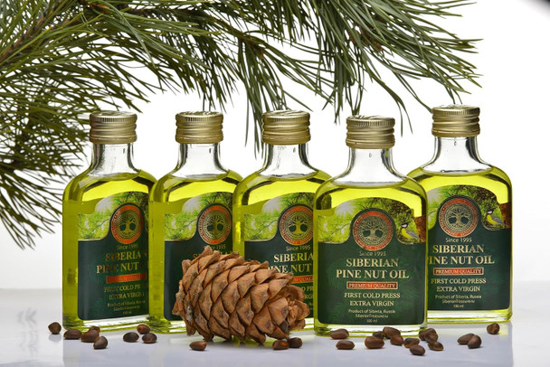 Siberian Pine Nut Oil 100 Ml, Premium Quality, Extra Virgin, First Cold Press – 3.4 Fl Oz (Pack of 2)